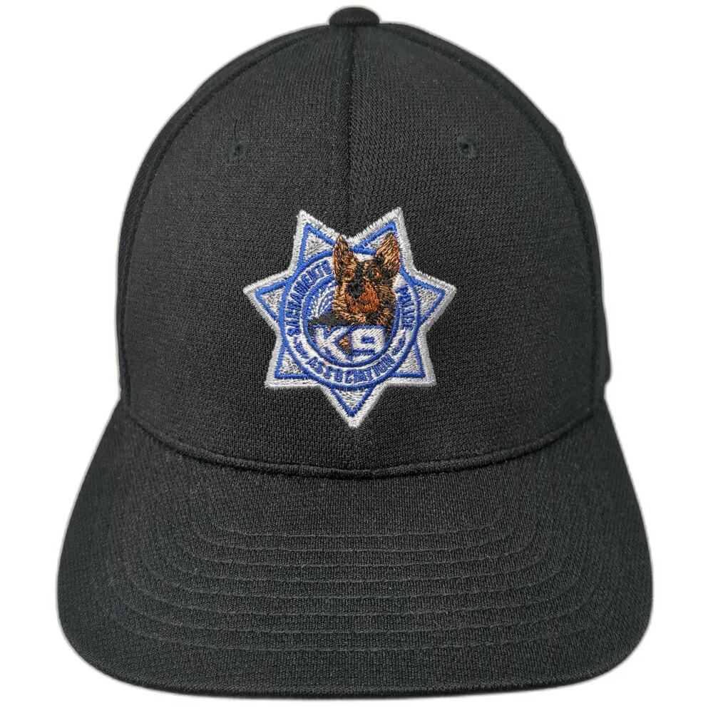 Sport-Tek Sacramento Police Association K9 Hat Black XL Baseball Cap Flexfit
